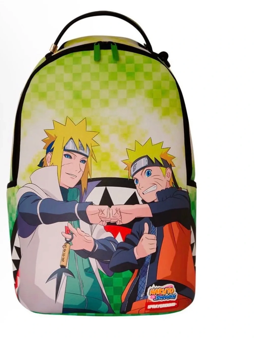 Sprayground Green Naruto & Minato Checkerboard Backpack